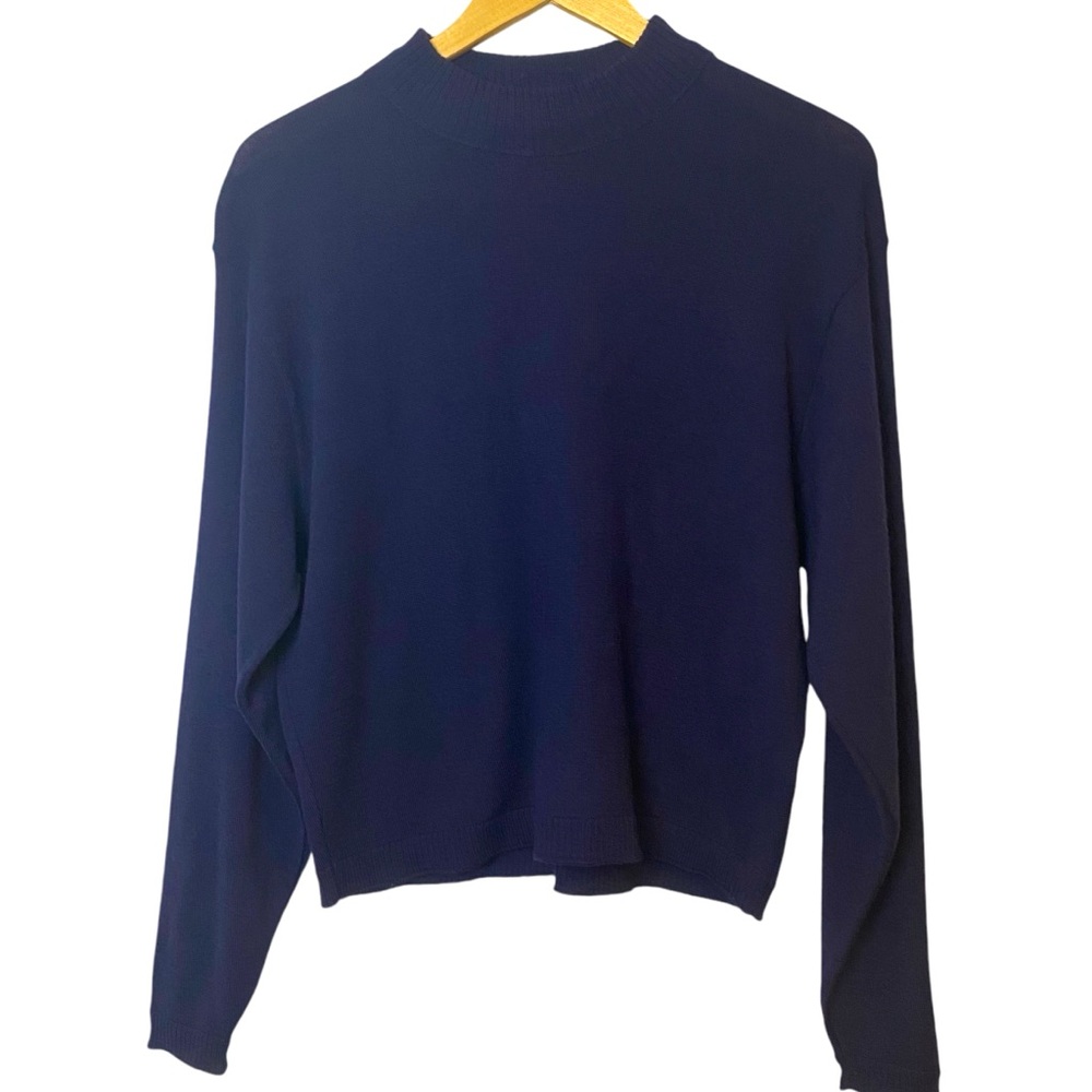 Vintage Pendleton Crewneck Long Sleeve Sweater 100% Virgin Wool Navy Size XL EUC
